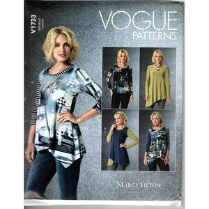 Vogue V1733 Misses XS to M Marcy Tilton Knit Pullover Top UNCUT Sewing Pattern